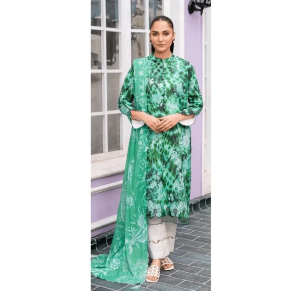 Luxury Digital Printed Lawn Suit – Premium Lawn Shirt, Voil Lawn Dupatta, Cambric Trousers