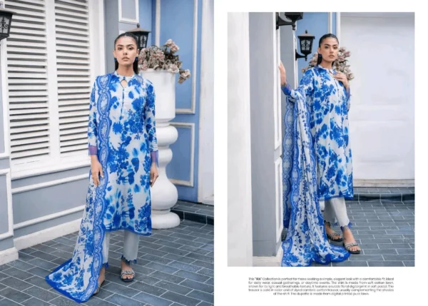 Luxury Embroidered Lawn Suit with Chiffon Dupatta and Cambric Trousers