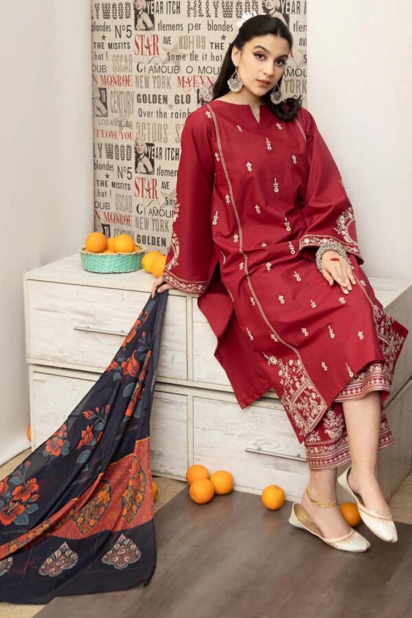 Elegant Embroidered Lawn Suit - Signature Summer Collection - Image 2