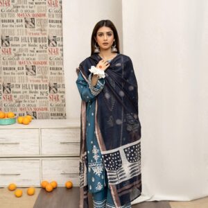 Graceful Embroidered Lawn Suit - Dupatta and Embroidery Close-Up