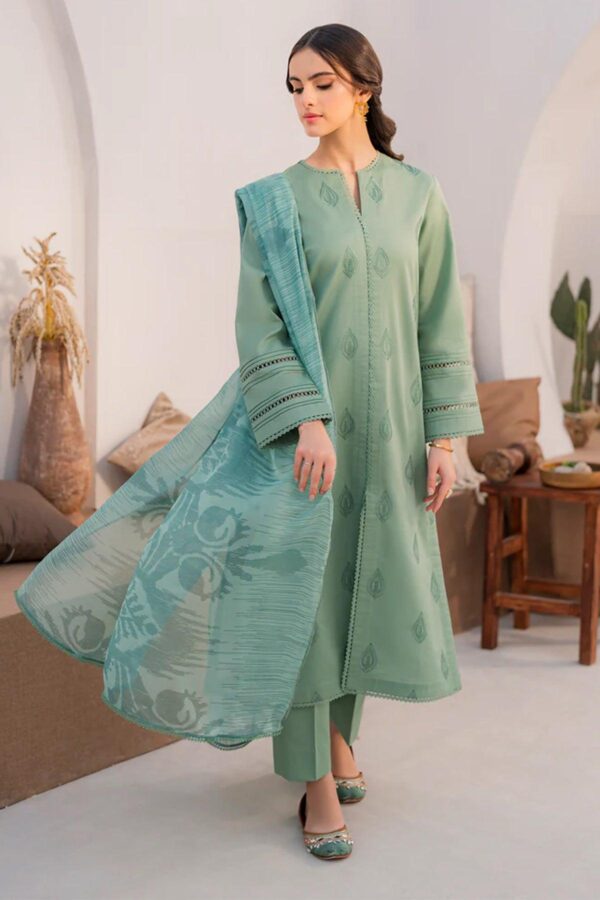 Luxury Embroidered Lawn Suit - Front View