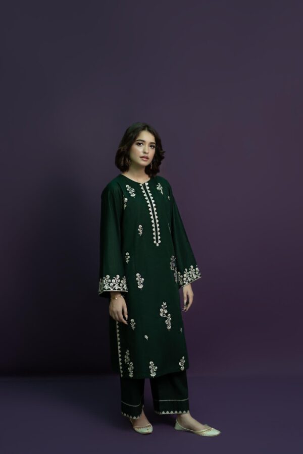 Premium 9070 lawn suit with elegant embroidery and dyed trouser