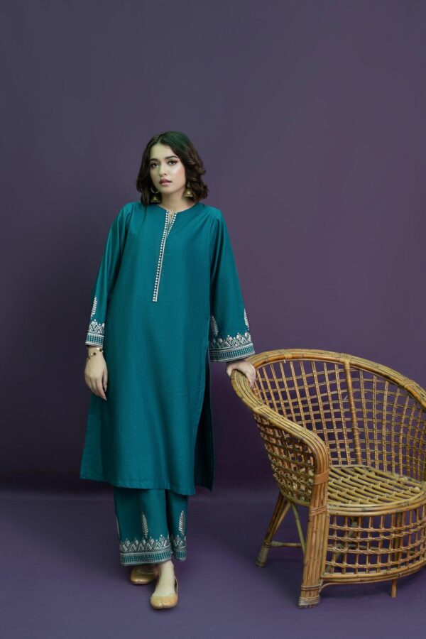 Royal Embroidered Lawn 2PC Suit with intricate front and sleeve embroidery